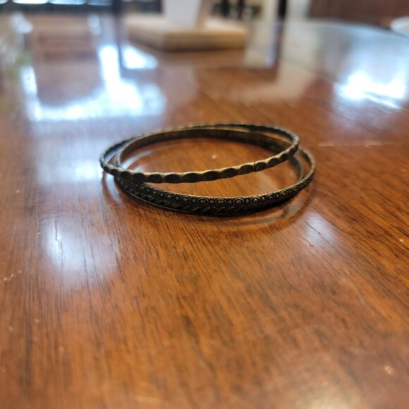 BOHO 3 PC Antiqued Bronze Bangle Bracelet Set - Picture 8 of 8